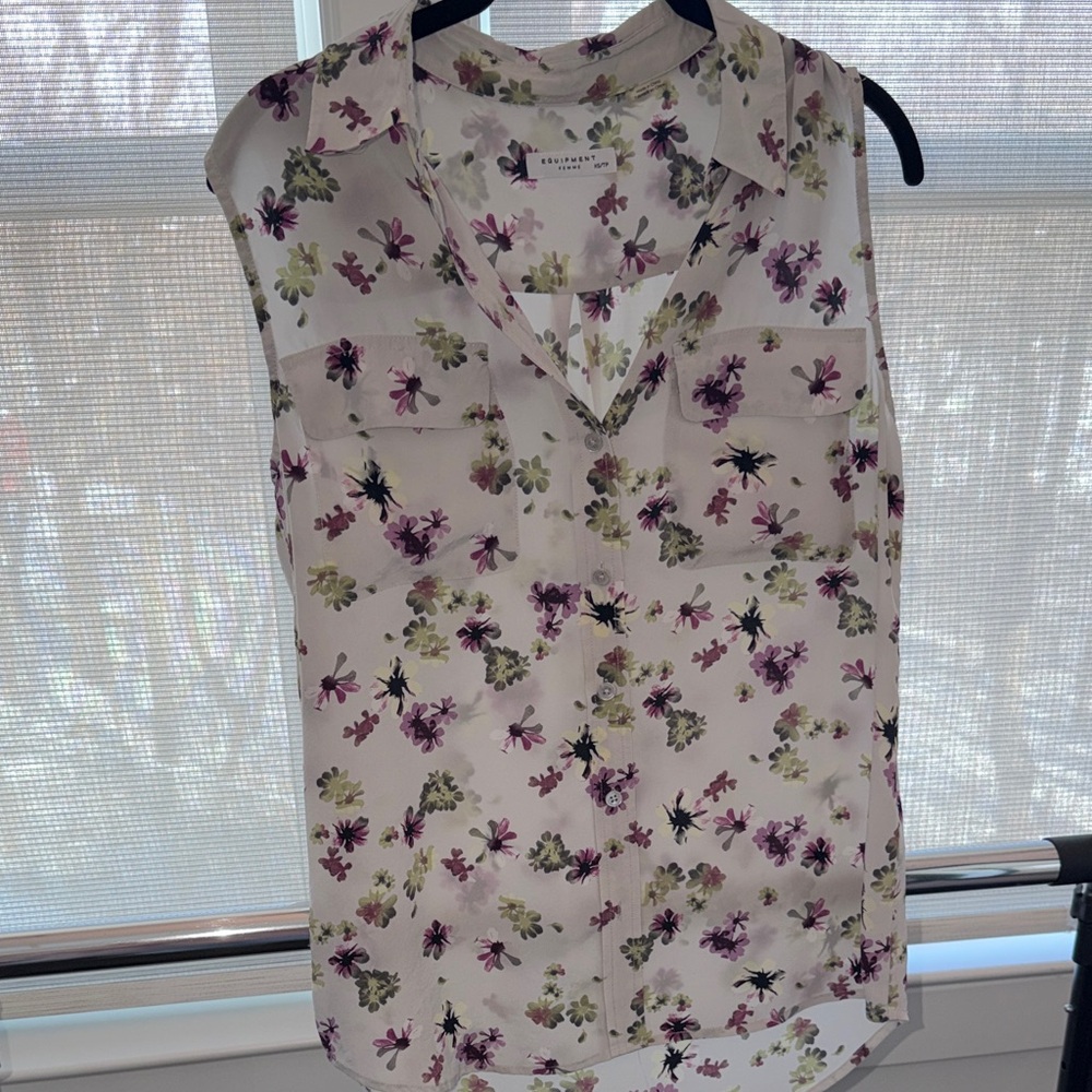 Equipment Floral Sleeveless Blouse